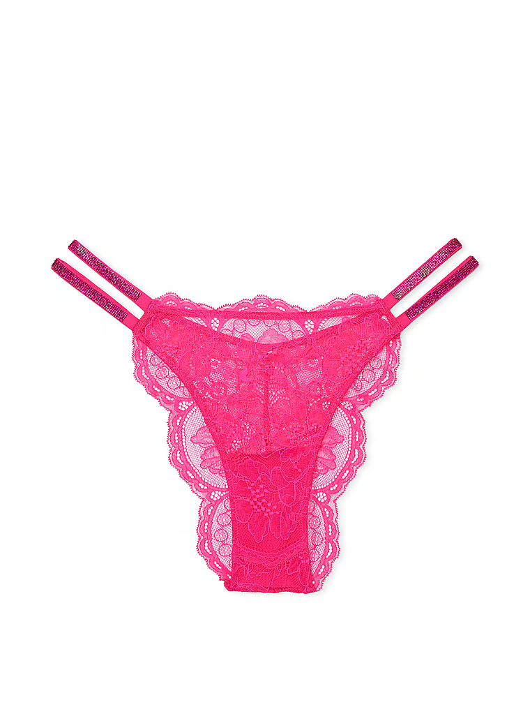Трусики Double Shine Strap Brazilian Panty Forever Pink Victoria’s Secret