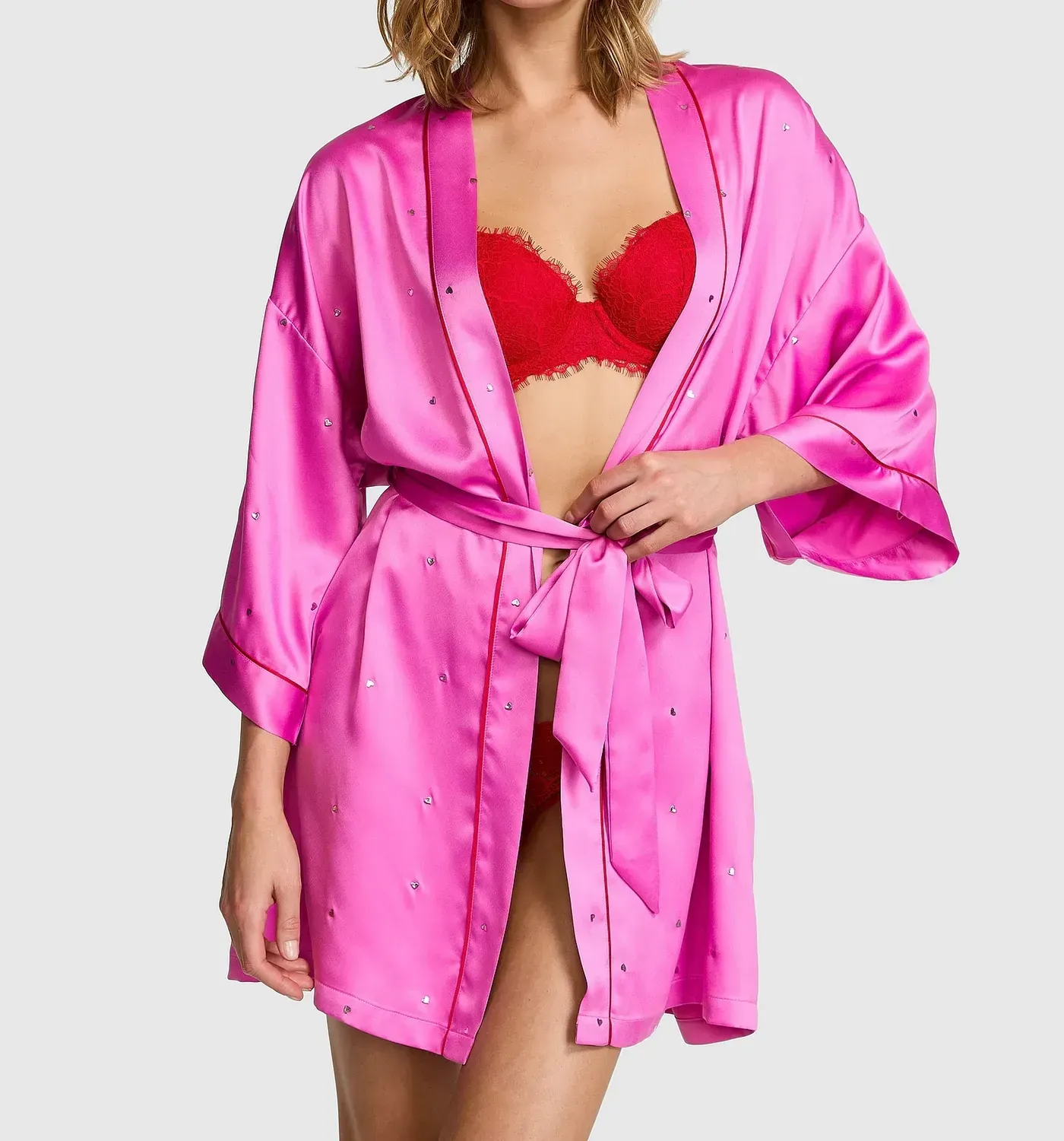 Сатиновий халат glazed satin heart robe Victoria’s Secret