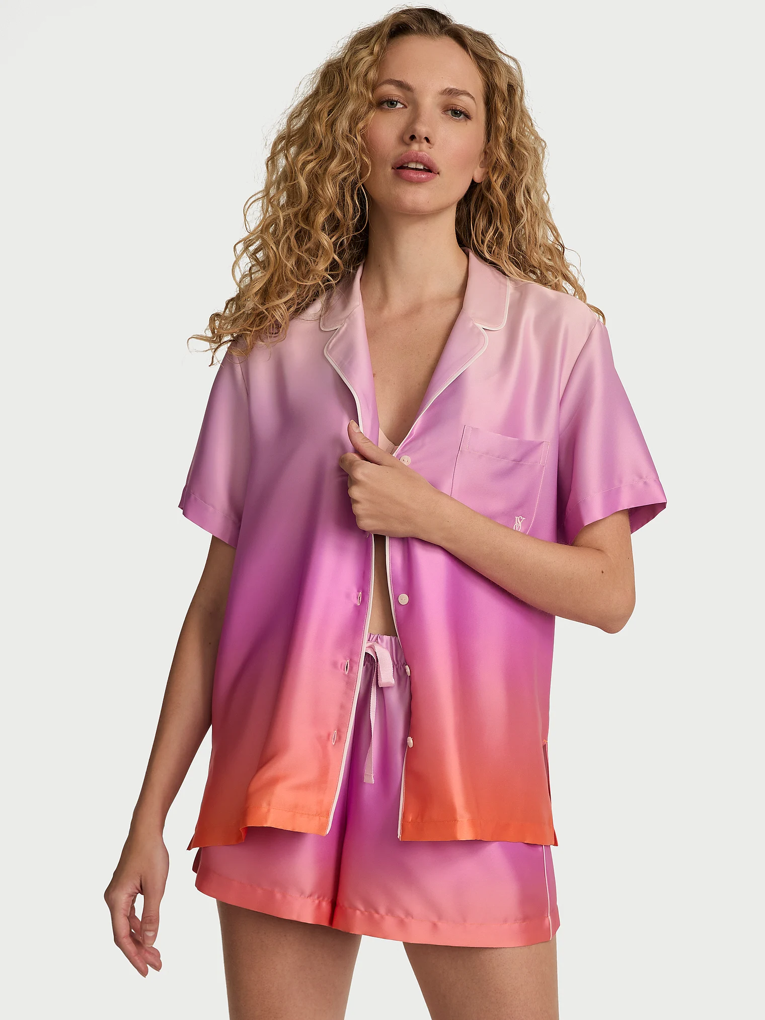 Піжама Glazed Satin Long Pajama Set Victoria’s Secret